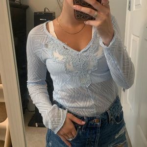Free people blue lace top